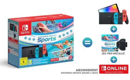 Console Nintendo Switch (bleu néon + rouge néon) pack Nintendo Switch Sports